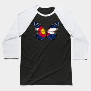 Colorado Flag Butterfly - Gift for Coloradan From Colorado CO Baseball T-Shirt